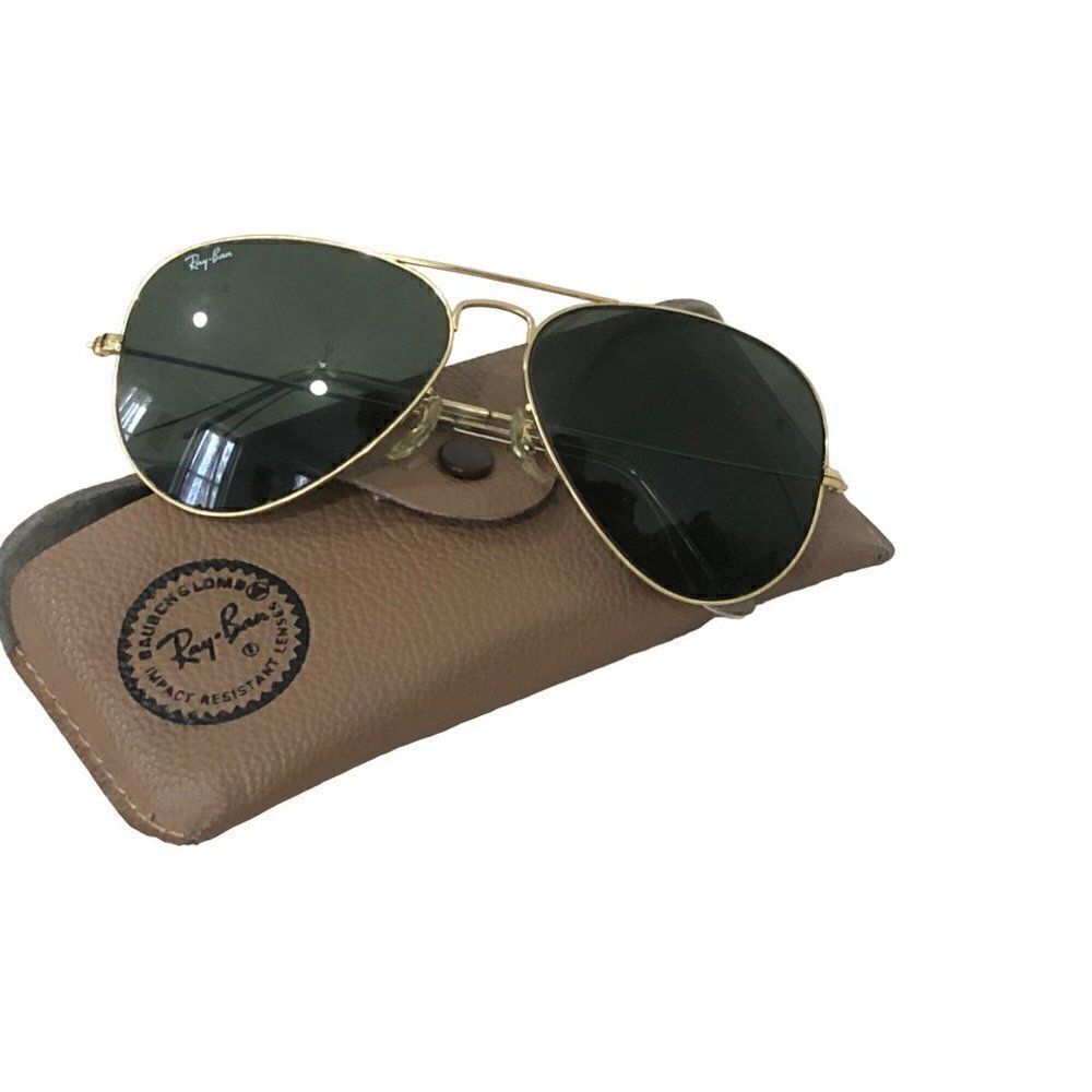Vintage B&L Ray Ban USA Aviator Sunglasses Green Lenses 58 14